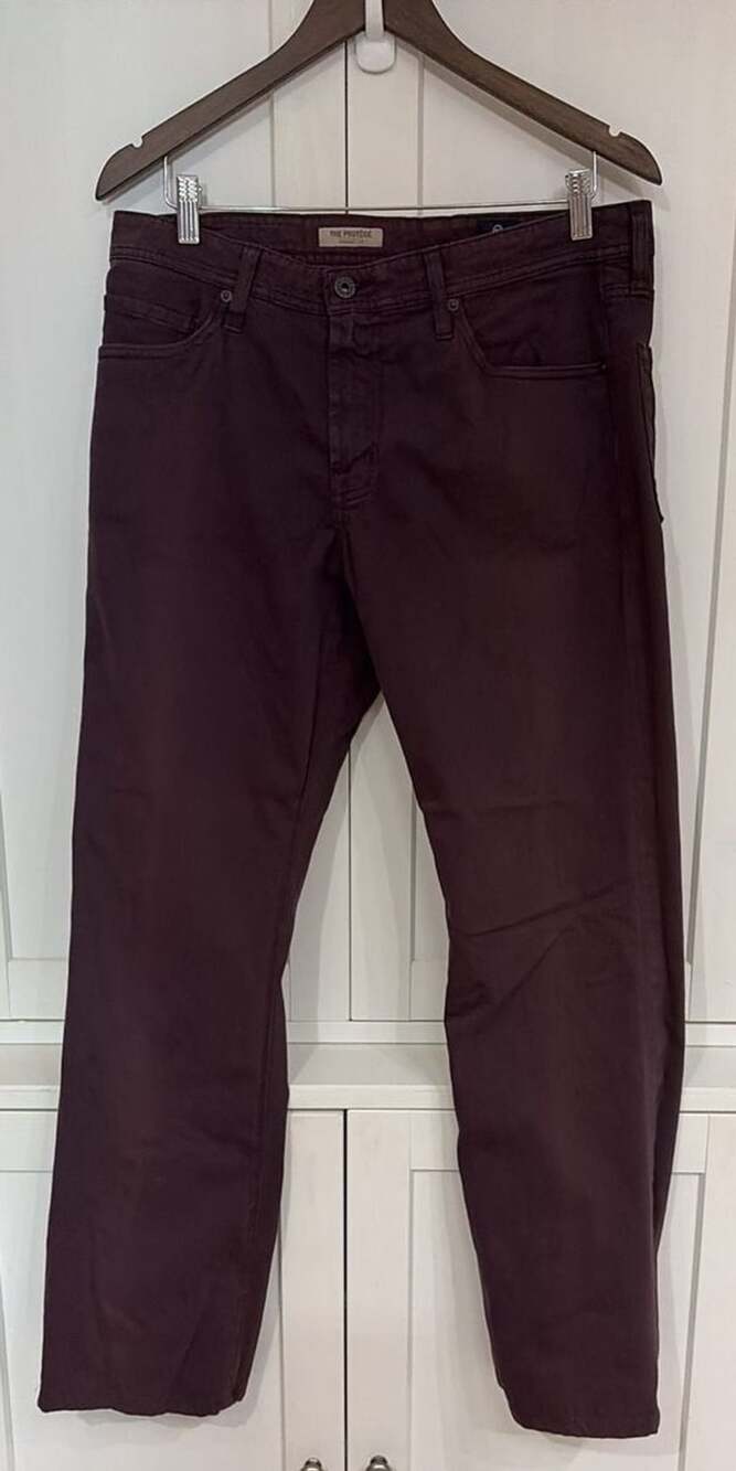 AG Adriano Goldschmied The Protégé Straight Leg Size 33x34 Plum Pants